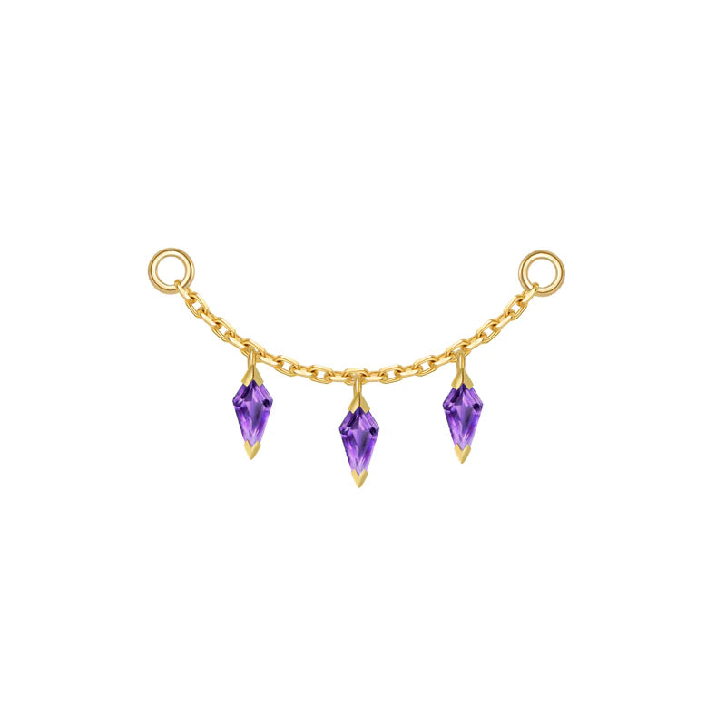 Chain with 3 Dripping Kite Gemstone - Modern Mood