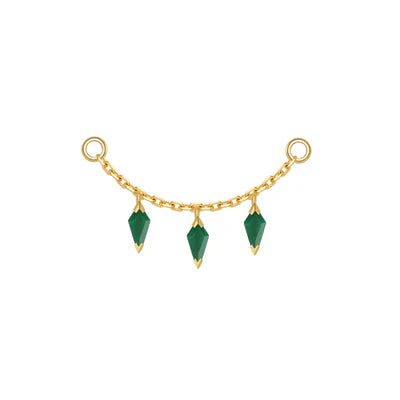 Chain with 3 Dripping Kite Gemstone - Modern Mood