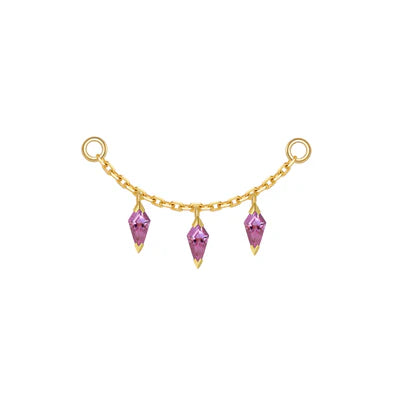 Chain with 3 Dripping Kite Gemstone - Modern Mood