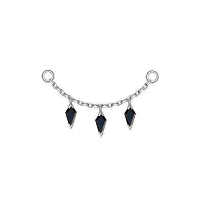 Chain with 3 Dripping Kite Gemstone - Modern Mood