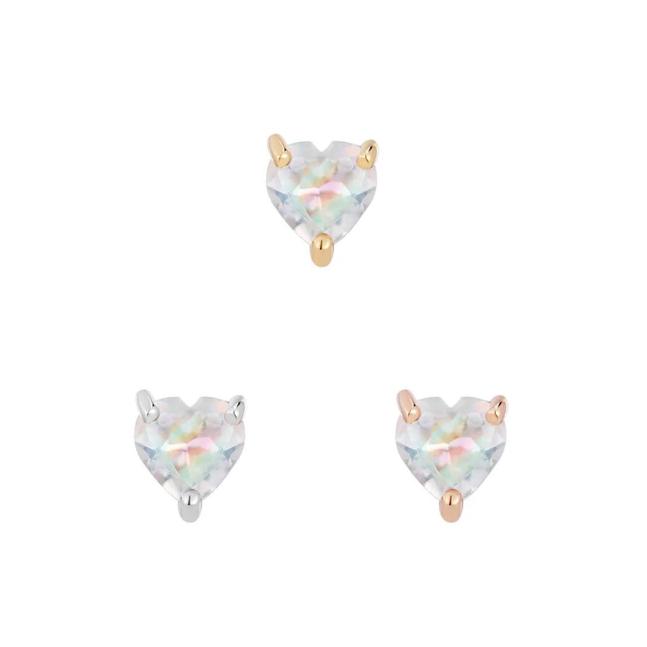 Rainbow Moonstone Heart - Buddha