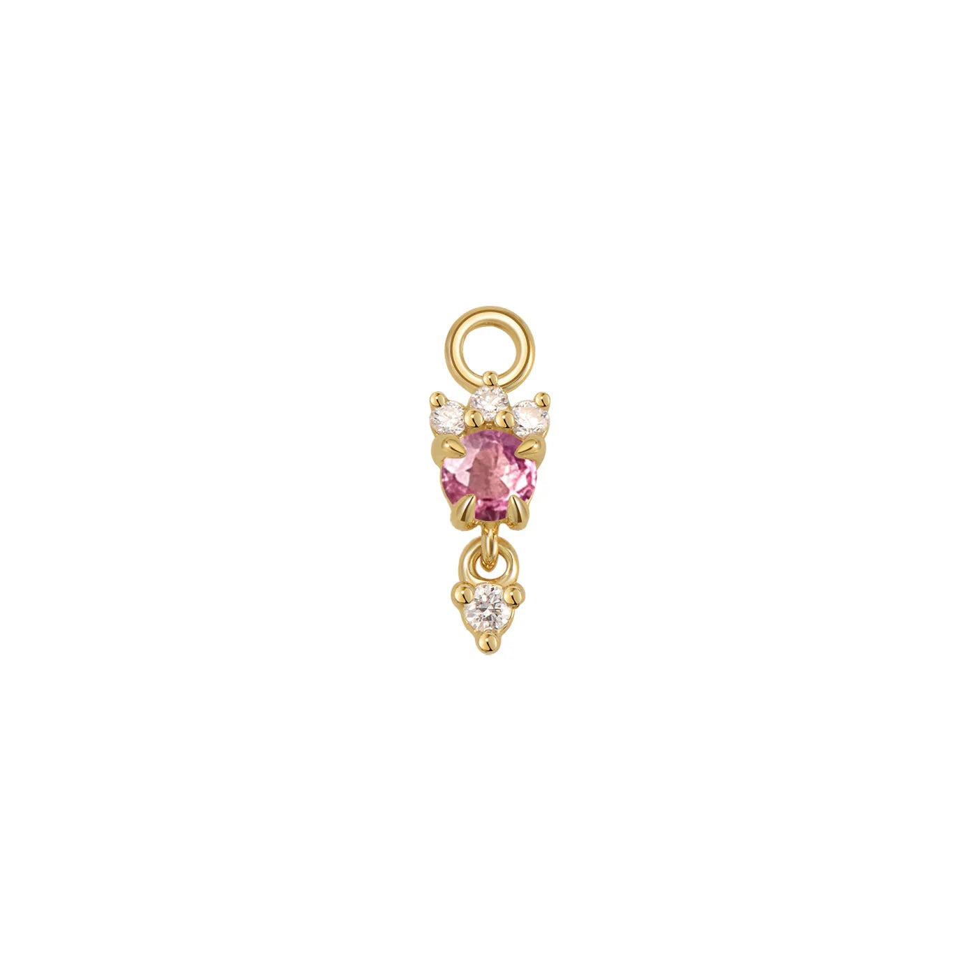 "Leia" Charm with Diamond Drop-Faceted Gemstone - Modern Mood