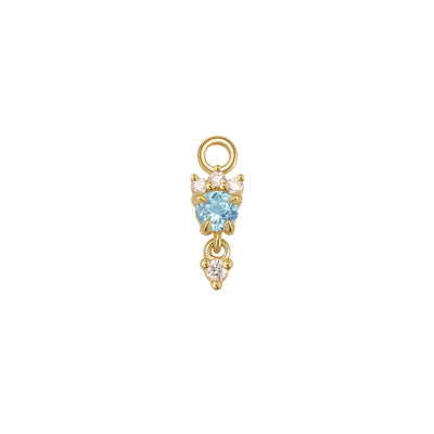 "Leia" Charm with Diamond Drop-Faceted Gemstone - Modern Mood