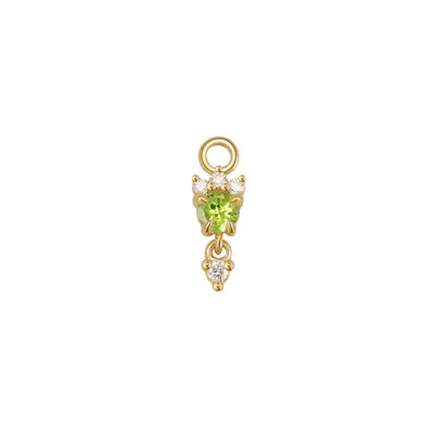 "Leia" Charm with Diamond Drop-Faceted Gemstone - Modern Mood