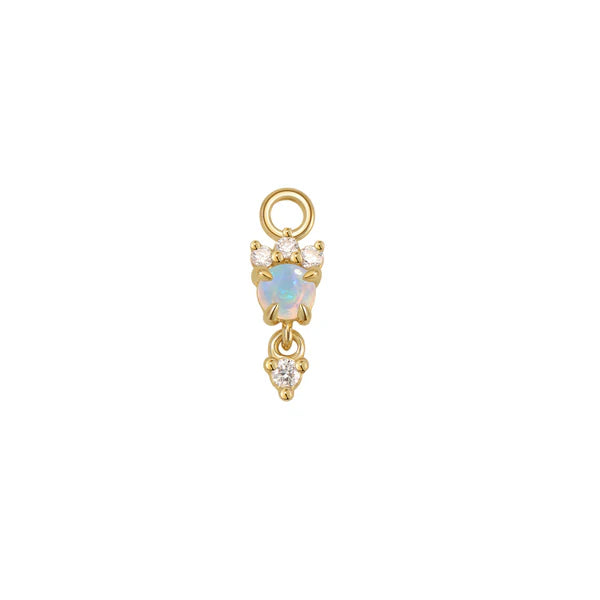 "Leia" Charm with Diamond Drop-Faceted Gemstone - Modern Mood