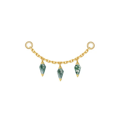 Chain with 3 Dripping Kite Gemstone - Modern Mood