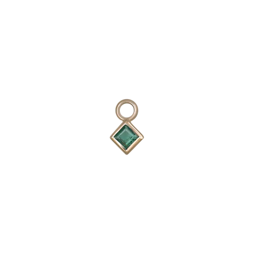 Neo*14K Gold Princess Cut Gemstone Hoop Charm - Beatti