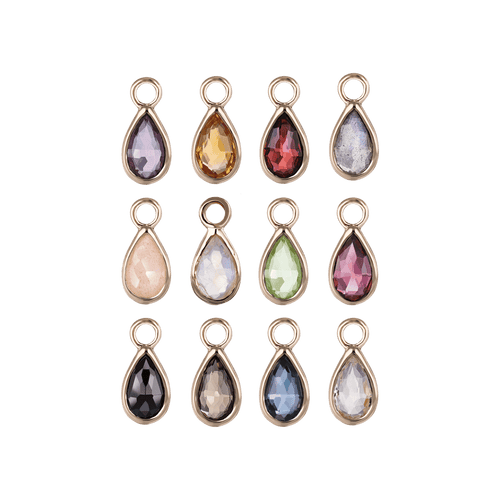 Solara*Briolette Teardrop Gemstone Hoop Charm - Beatti