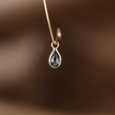 Solara*Briolette Teardrop Gemstone Hoop Charm - Beatti